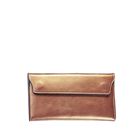 Classic Leather Fold-over Wallet with Magnetic Flap