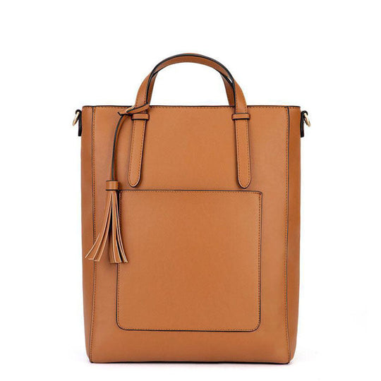 Sleek Structured Tote with Tassel Charm