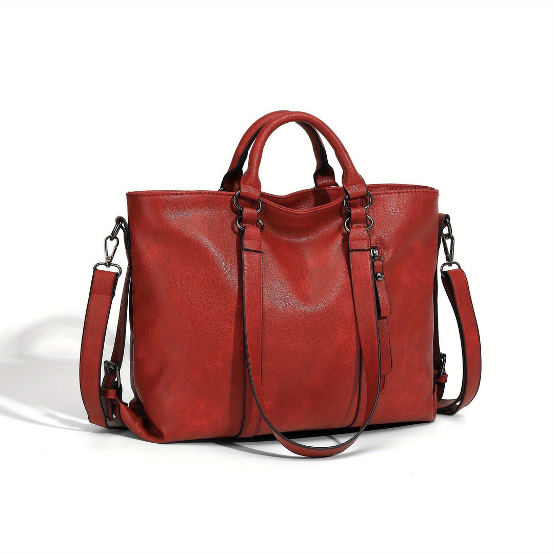 Charlotte’s Classic Elegance | Vintage Faux Leather Tote Bag - Grace Bags