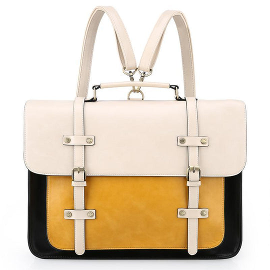 Chic Dual-Tone Satchel Backpack