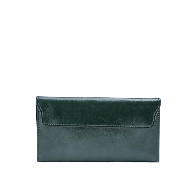 Classic Leather Fold-over Wallet with Magnetic Flap