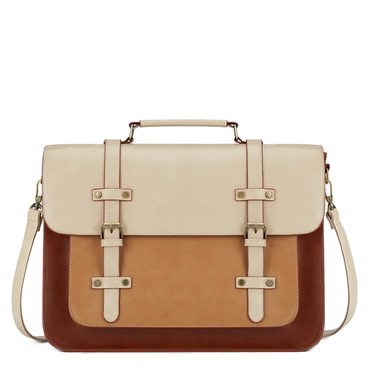 Chic Dual-Tone Satchel Backpack