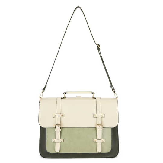 Chic Dual-Tone Satchel Backpack