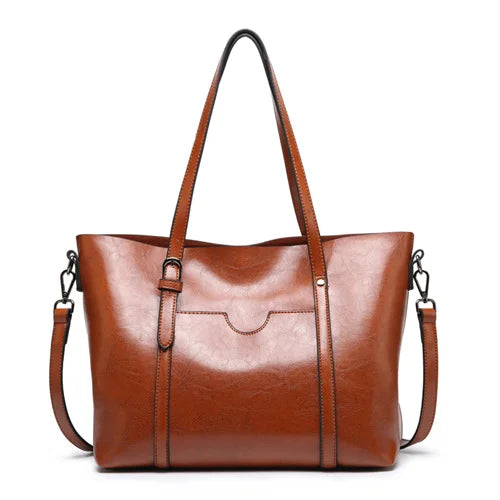 Anna's Luxe Classic | Faux Leather Shoulder Tote - Grace Bags