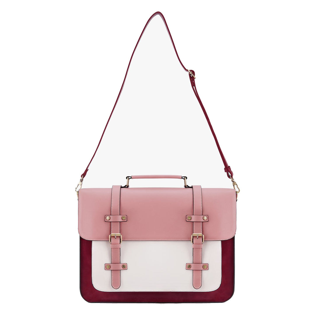 Chic Dual-Tone Satchel Backpack