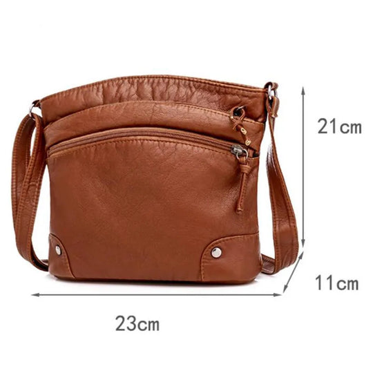 Grace’s Retro Charm | Soft Leather Anti-Theft Messenger Bag - Grace Bags