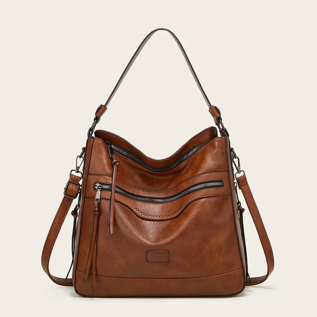 Muriel’s Vintage Charm | Leather Shoulder Bag - Grace Bags