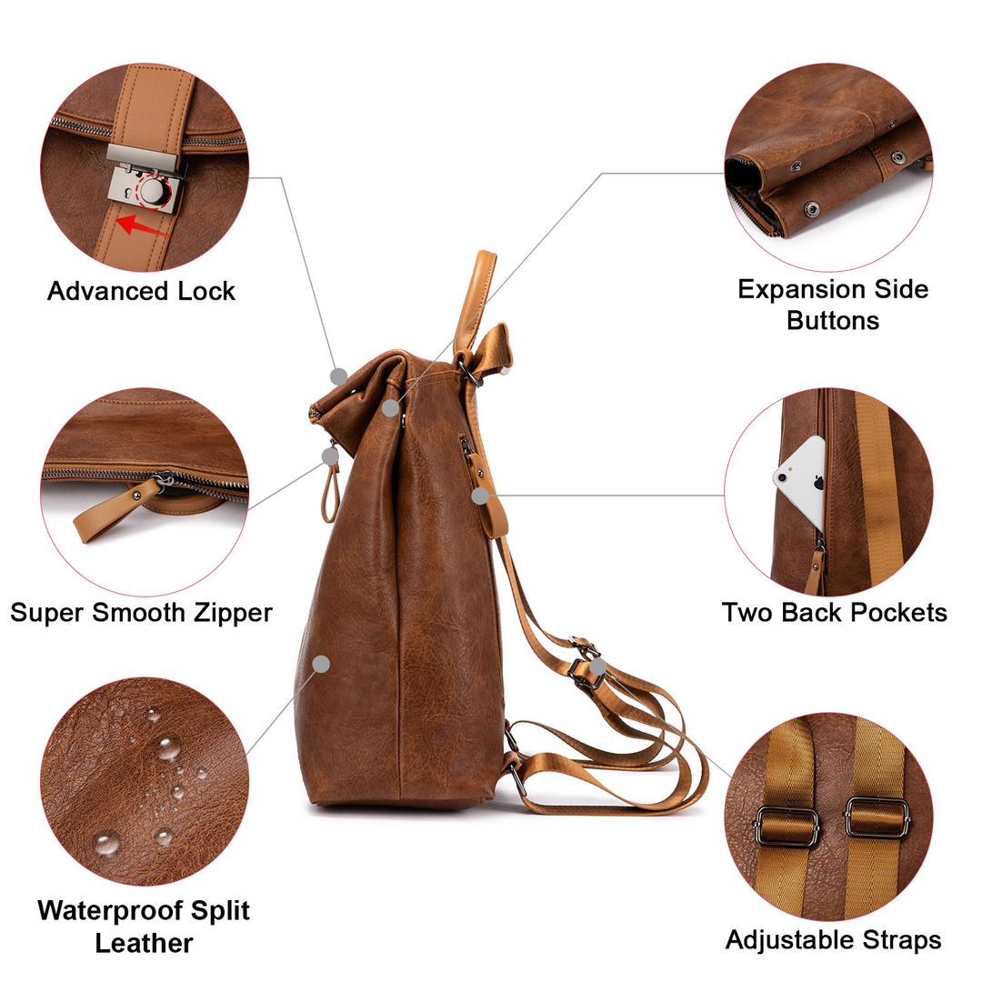 Unique Leather Backpack - Grace’s Style