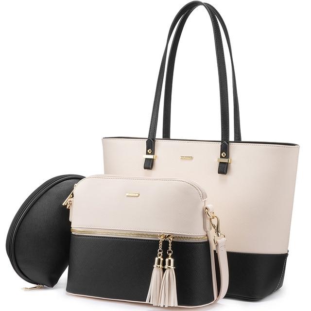 3-Piece Elegant Leather Bag Set - Grace’s Versatile Trio